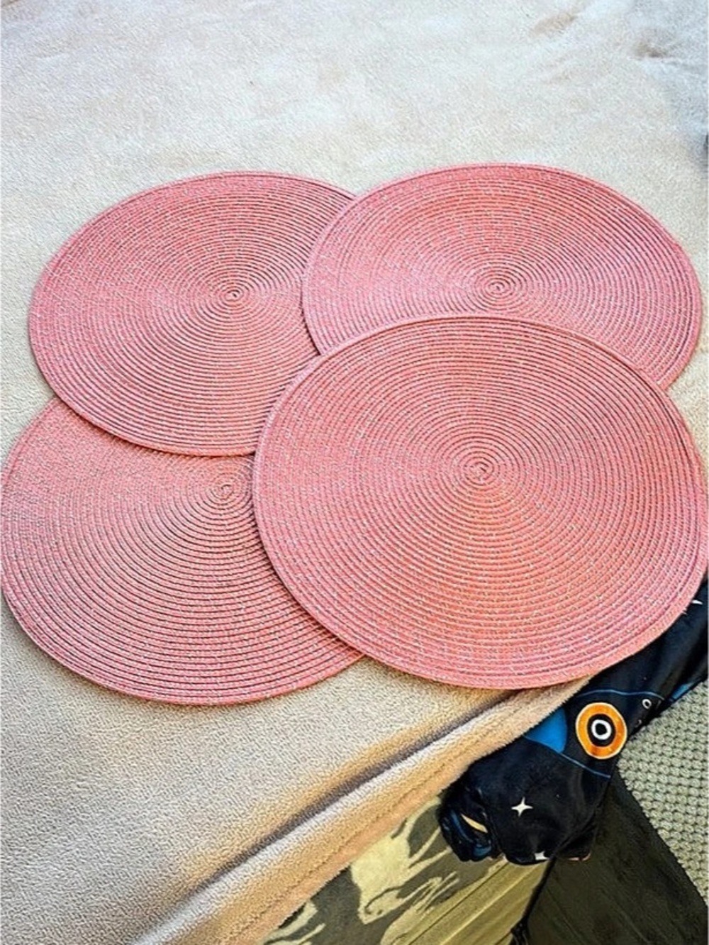 Round Pink Placemats Set of 4